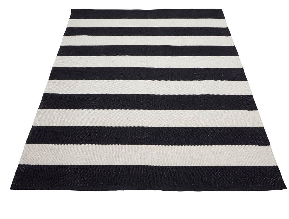 Veke Kallio puuvillamatto 140x200 cm musta/valkoinen